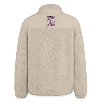 Gewichtheberfrau, lila rosa dunkle Version - Relaxed Fit Unisex Sherpajacke von Stanley/Stella - Beige - Hinten