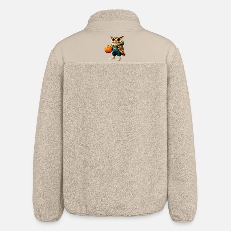 Basketball Eulen - Relaxed Fit Unisex Sherpajacke von Stanley/Stella - Beige