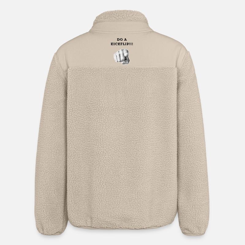 Mach einen Kickflip !! - Relaxed Fit Unisex Sherpajacke von Stanley/Stella - Beige
