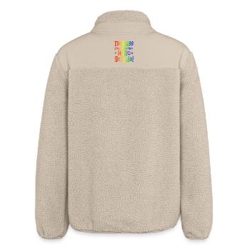Einschulung - Tschüss Kindergarten Hallo Schule - Relaxed Fit Unisex Sherpajacke von Stanley/Stella - Beige - Hinten