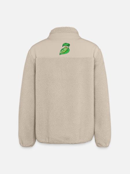 Caterpillar with leaf as parasol - Relaxed Fit Unisex Sherpa Jacket by Stanley/Stella - beige