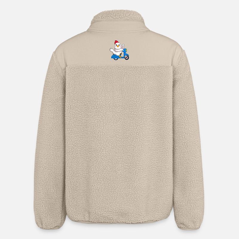 Huhn Motorroller - Relaxed Fit Unisex Sherpajacke von Stanley/Stella - Beige
