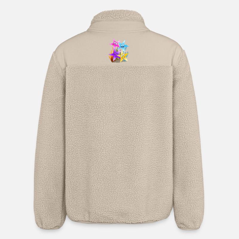 Buntes Seestern-Quartett Unterwasser - Relaxed Fit Unisex Sherpajacke von Stanley/Stella - Beige