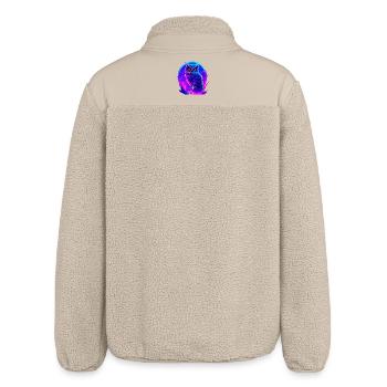 Owl Vaporwave Owls Bird Neon Artwork - Veste sherpa unisexe coupe décontractée Stanley/Stella - beige - Dos