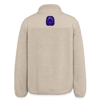 neon gothic gotisches Schloss mit Rosen - Relaxed Fit Unisex Sherpajacke von Stanley/Stella - Beige - Hinten