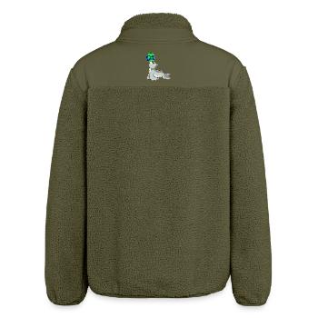 Seehund Erdkugel - Relaxed Fit Unisex Sherpajacke von Stanley/Stella - Khaki - Hinten