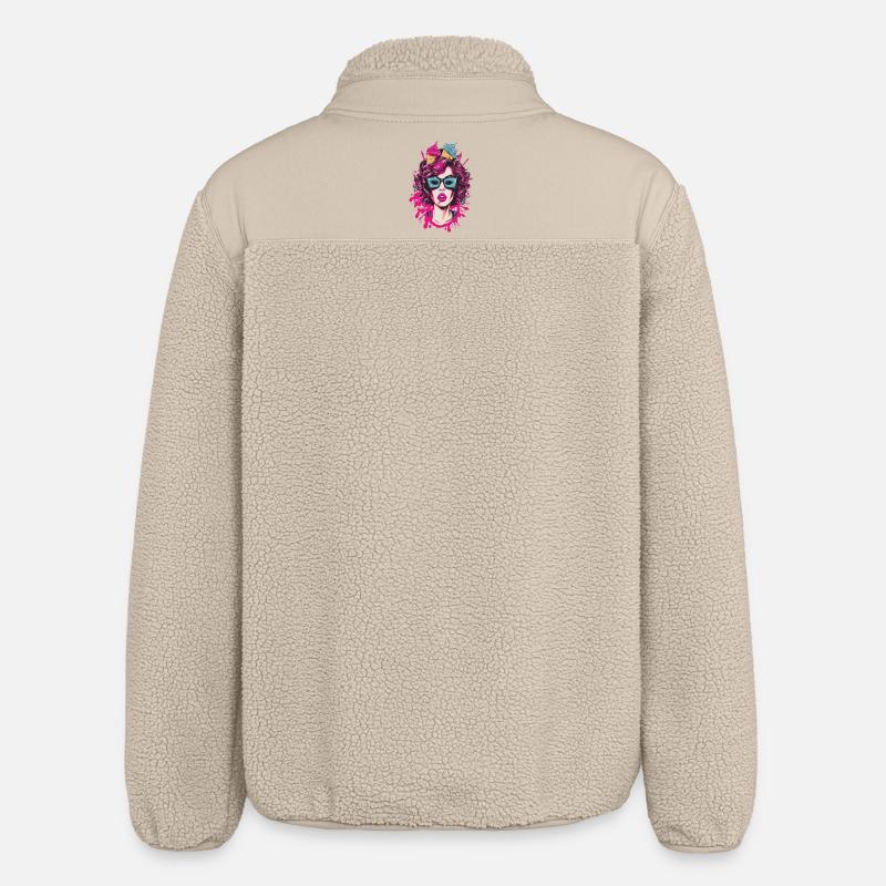 Vibrant Pop Art Comics Sister - Veste sherpa unisexe coupe décontractée Stanley/Stella - beige