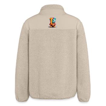 Alphabet Buchstabe I Buntes Monster - Relaxed Fit Unisex Sherpajacke von Stanley/Stella - Beige - Hinten