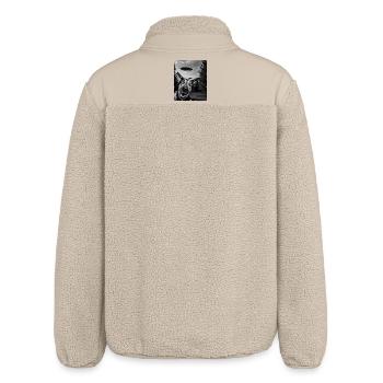 German Shepherd Aliens Invasion Uap Weirdcore - Relaxed Fit Unisex Sherpa Jacket by Stanley/Stella - beige - Back