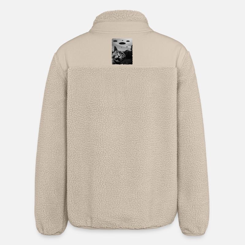 Chat Austerrestrial Invasion Uap Bizarre - Veste sherpa unisexe coupe décontractée Stanley/Stella - beige