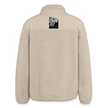 Cat Alien Invasion Uap Weirdcore - Relaxed Fit Unisex Sherpa Jacket by Stanley/Stella - beige - Back
