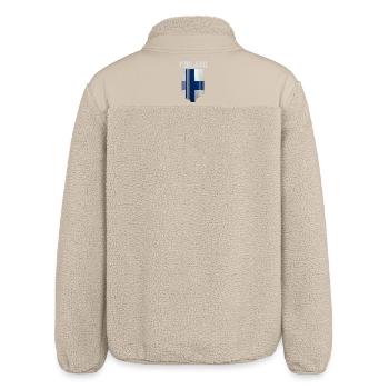 Flag of Finland, Finnish pride - Relaxed Fit Unisex Sherpa Jacket by Stanley/Stella - beige - Back