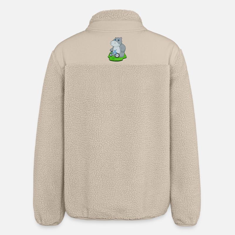 Hippopotame Bicyclette - Veste sherpa unisexe coupe décontractée Stanley/Stella - beige