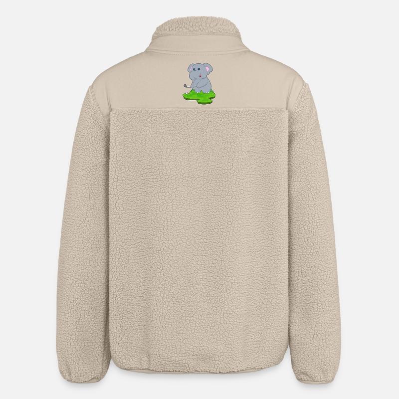 Elefant Golf Golfschläger - Relaxed Fit Unisex Sherpajacke von Stanley/Stella - Beige
