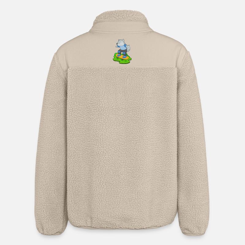 Wolf Skater Skateboard - Relaxed Fit Unisex Sherpajacke von Stanley/Stella - Beige