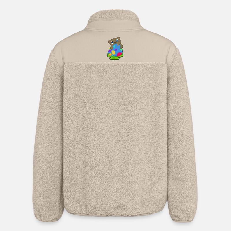Bär Ostern Ostereier - Relaxed Fit Unisex Sherpajacke von Stanley/Stella - Beige