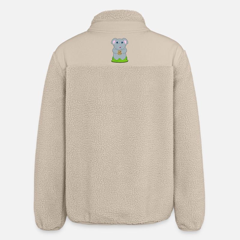 Elefant Cookie - Relaxed Fit Unisex Sherpajacke von Stanley/Stella - Beige