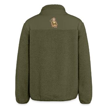 Monkey Cheeseburger - Relaxed Fit Unisex Sherpa Jacket by Stanley/Stella - khaki - Back