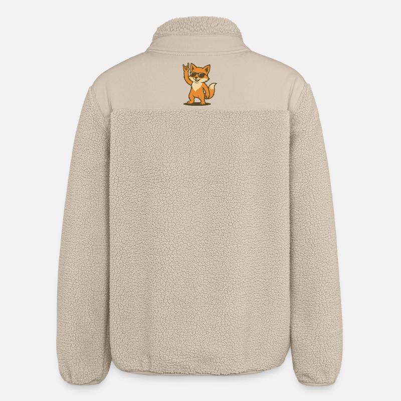 Fox on Fire - Relaxed Fit Unisex Sherpajacke von Stanley/Stella - Beige