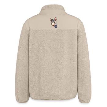 Süßer Esel schaut hervor: Cartoon-Tierillustration - Relaxed Fit Unisex Sherpajacke von Stanley/Stella - Beige - Hinten