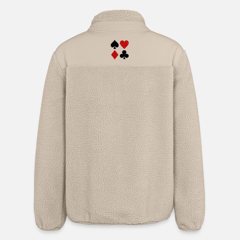 Spielkarten Geometrie - Relaxed Fit Unisex Sherpajacke von Stanley/Stella - Beige