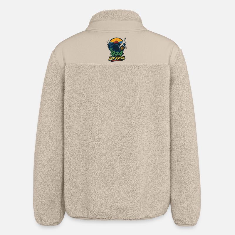 Ker Kreol 974 Island emblematique 01 - Veste sherpa unisexe coupe décontractée Stanley/Stella - beige
