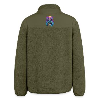 Manette de jeu Masque de samouraï Ronin Gambler Motif - Veste sherpa unisexe coupe décontractée Stanley/Stella - kaki - Dos