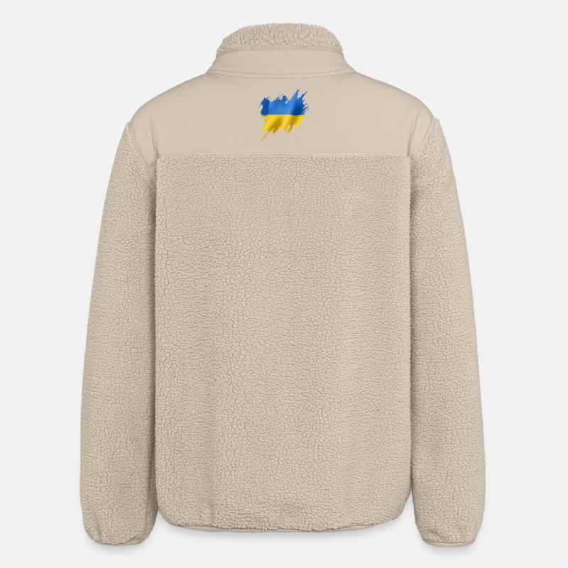 Drapeau de l’Ukraine, style déchiré - Veste sherpa unisexe coupe décontractée Stanley/Stella - beige