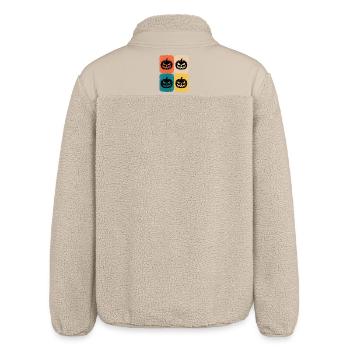 Retro Kürbis Halloween Pop Art Stil - Relaxed Fit Unisex Sherpajacke von Stanley/Stella - Beige - Hinten