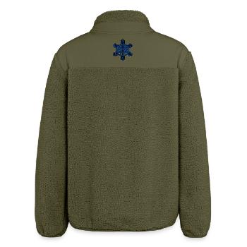 Fractal Evolution Experience Mandala Psytrance Goa - Relaxed Fit Unisex Sherpajacke von Stanley/Stella - Khaki - Hinten