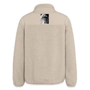Zwei Wölfe Umarmung Blauaugen - Relaxed Fit Unisex Sherpajacke von Stanley/Stella - Beige - Hinten