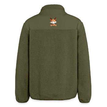 Lustiger Fuchs Cartoon Waldtier Tiermotiv - Relaxed Fit Unisex Sherpajacke von Stanley/Stella - Khaki - Hinten