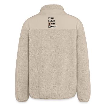 Eat Sleep Home Repeat - Christmas at Home - Relaxed Fit Unisex Sherpa Jacket by Stanley/Stella - beige - Back