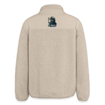 St Pauli Hamburg Paulianer Totenkopf Hafen Kapitän - Relaxed Fit Unisex Sherpajacke von Stanley/Stella - Beige - Hinten