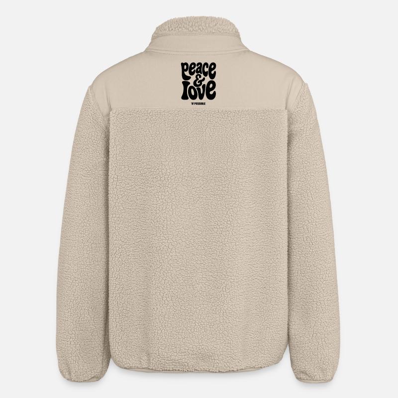 PEACE LOVE #1 - let's talk - Veste sherpa unisexe coupe décontractée Stanley/Stella - beige