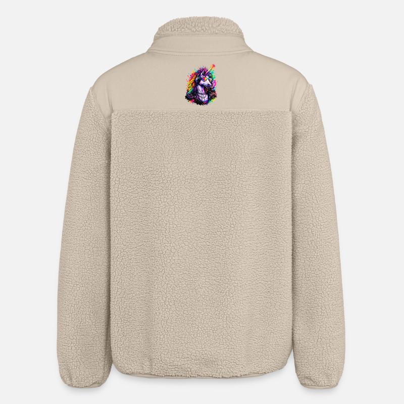 Cooles Einhorn DJ mit Kopfhörern - Relaxed Fit Unisex Sherpajacke von Stanley/Stella - Beige