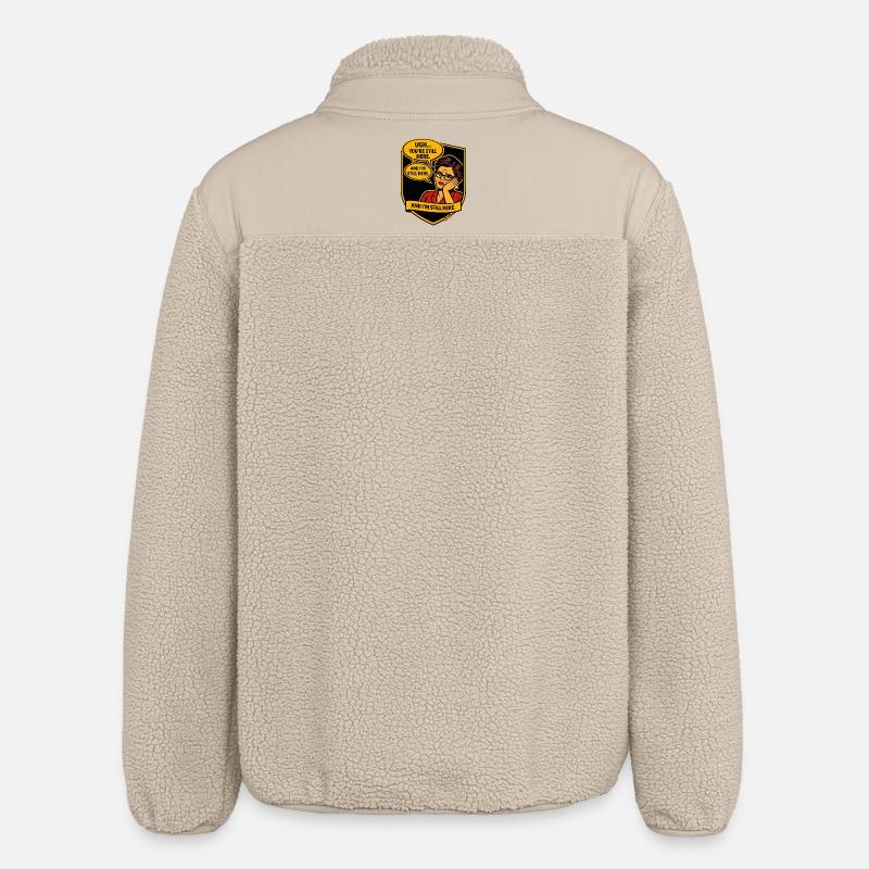Rétro Comic Lady : toujours là - Veste sherpa unisexe coupe décontractée Stanley/Stella - beige