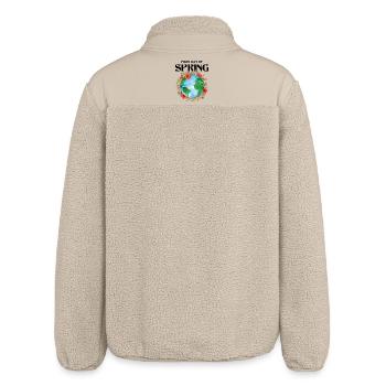 First Day Of Spring Equinox Happy Easter Ostara - Relaxed Fit Unisex Sherpa Jacket by Stanley/Stella - beige - Back