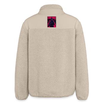 Neon Stop-War Protest - Relaxed Fit Unisex Sherpa Jacket by Stanley/Stella - beige - Back