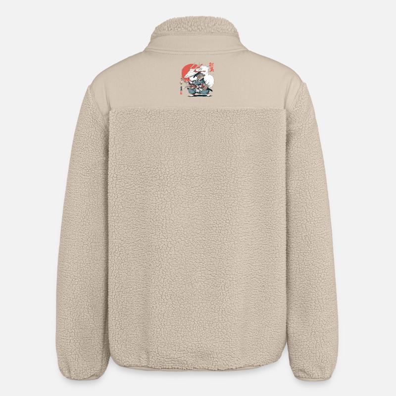Samurai-Eichhörnchen, japanischer Krieger, Ukiyo-e-Stil Su - Relaxed Fit Unisex Sherpajacke von Stanley/Stella - Beige