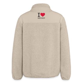 I LOVE KETCHUP - Relaxed Fit Unisex Sherpajacke von Stanley/Stella - Beige - Hinten
