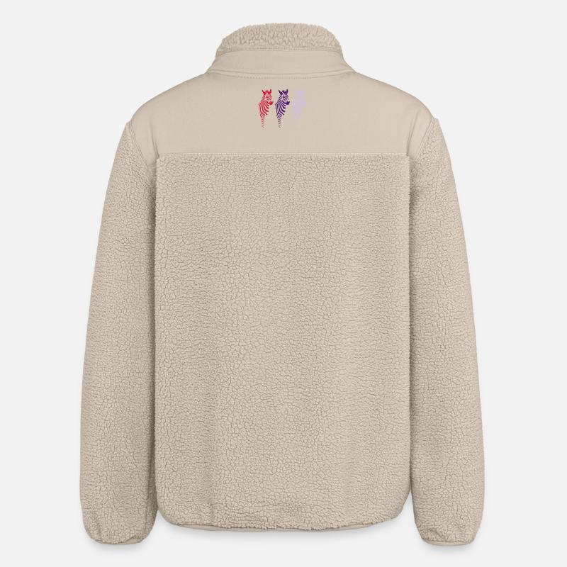 three zebras (b) - Veste sherpa unisexe coupe décontractée Stanley/Stella - beige