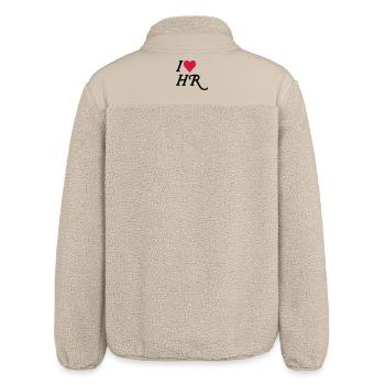I love HR - Relaxed Fit Unisex Sherpa Jacket by Stanley/Stella - beige - Back