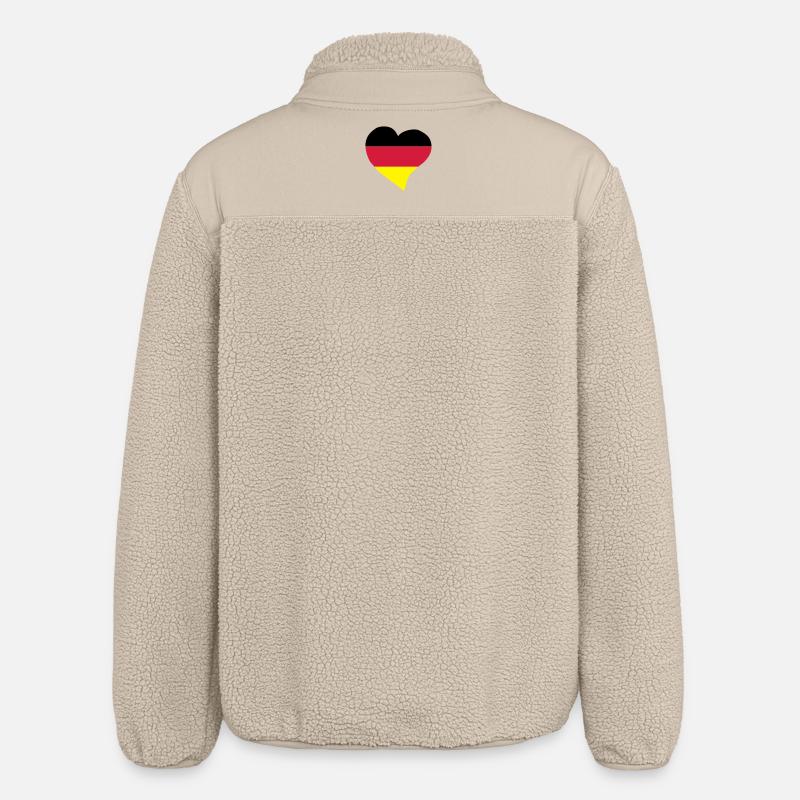 Deutsch Herz - Relaxed Fit Unisex Sherpajacke von Stanley/Stella - Beige