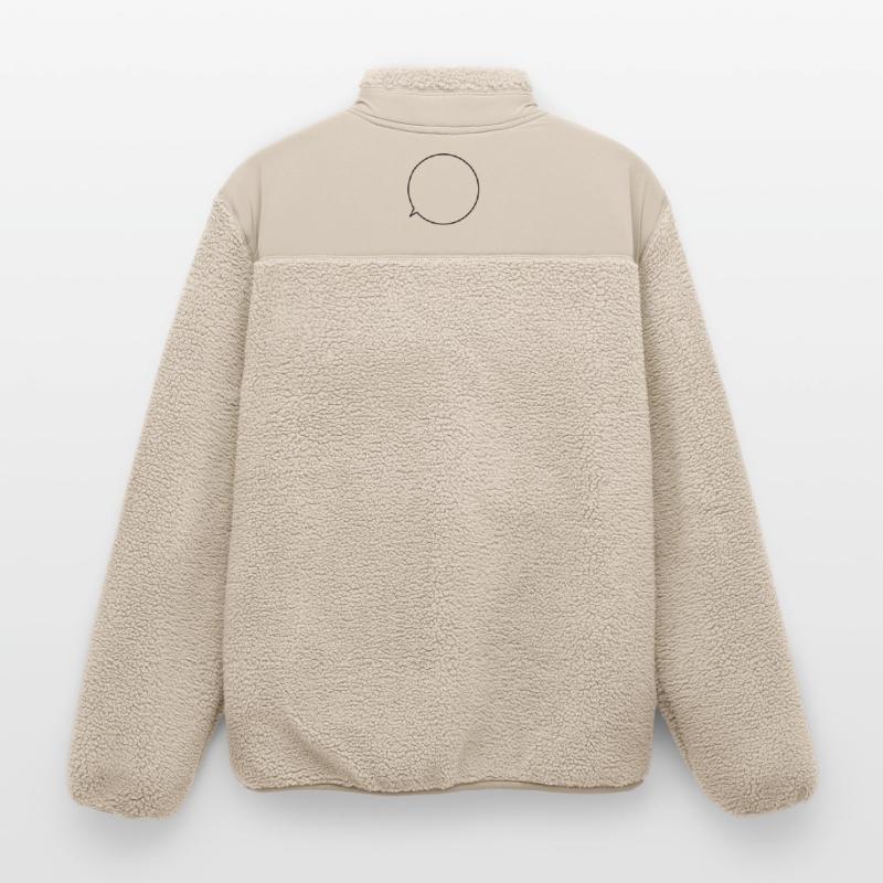 Speech bubble request text customizable Relaxed Fit Unisex Sherpa Jacket by Stanley/Stella