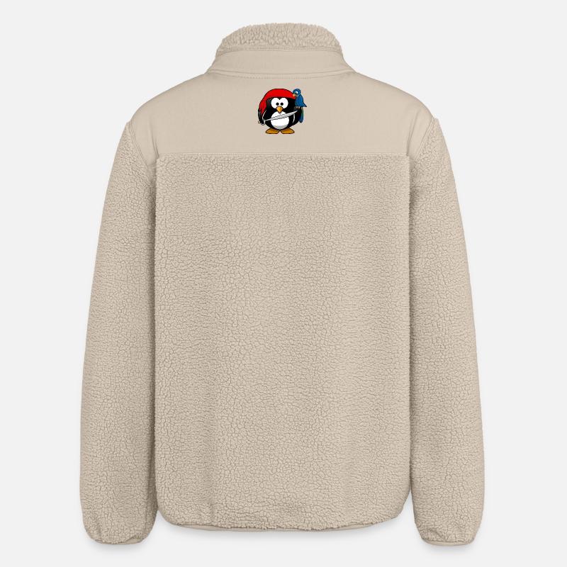 Pirat Pinguin Seeräuber - Relaxed Fit Unisex Sherpajacke von Stanley/Stella - Beige