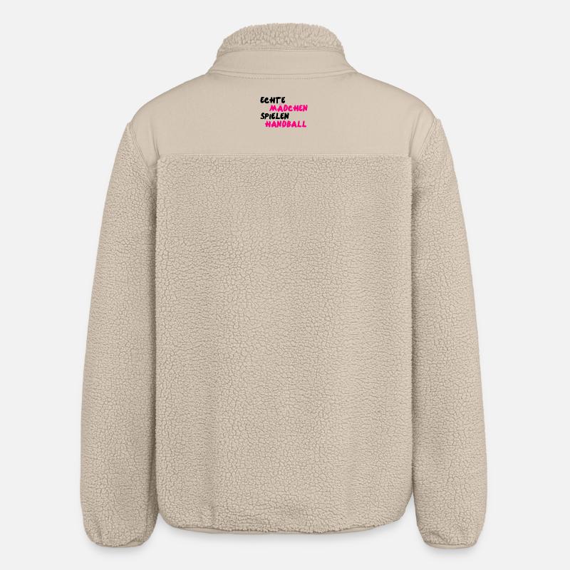 Echte Mädchen spielen Handball - Relaxed Fit Unisex Sherpajacke von Stanley/Stella - Beige
