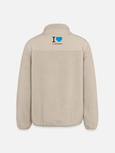 I LOVE LILLEHAMMER Norway - Relaxed Fit Unisex Sherpa Jacket by Stanley/Stella - beige