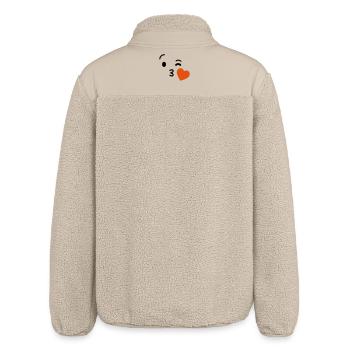 Emoji Kuss Herz Liebe Emoji - Relaxed Fit Unisex Sherpajacke von Stanley/Stella - Beige - Hinten