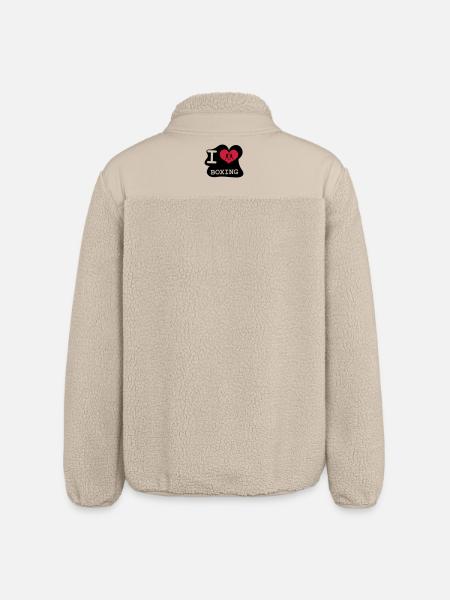 I Love Boxing - Relaxed Fit Unisex Sherpa Jacket by Stanley/Stella - beige